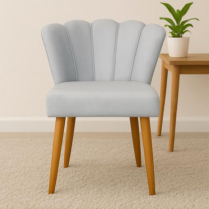 [COMPRÁ 1 Y LLEVÁ 2] Sillón Pétalo de Terciopelo con Patas de Madera + 2 Puffs Pétalo de Regalo