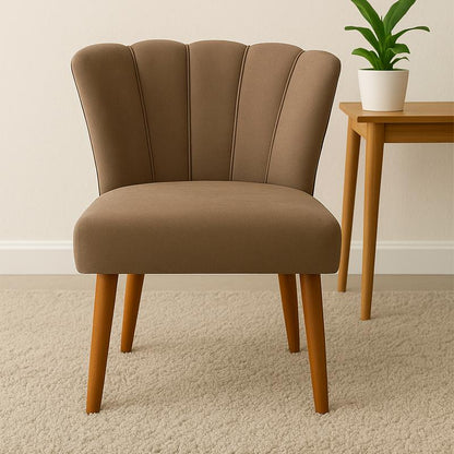 [COMPRÁ 1 Y LLEVÁ 2] Sillón Pétalo de Terciopelo con Patas de Madera + 2 Puffs Pétalo de Regalo