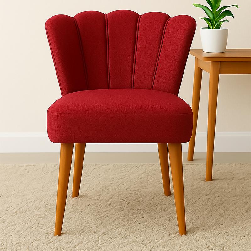 [COMPRÁ 1 Y LLEVÁ 2] Sillón Pétalo de Terciopelo con Patas de Madera + 2 Puffs Pétalo de Regalo