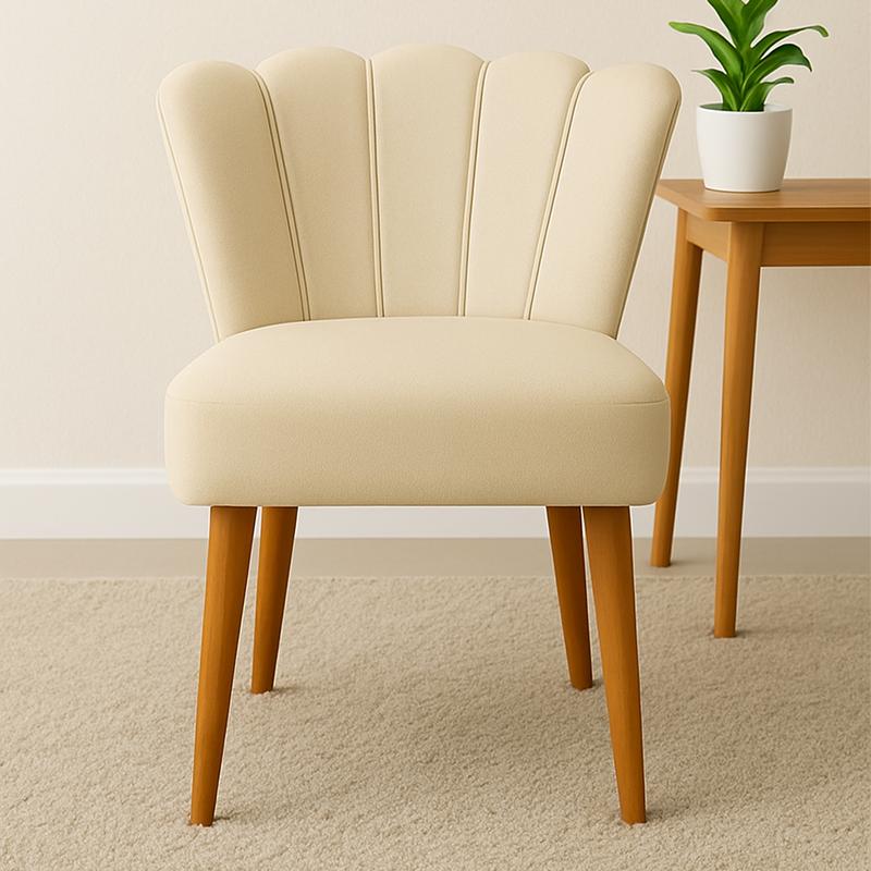 [COMPRÁ 1 Y LLEVÁ 2] Sillón Pétalo de Terciopelo con Patas de Madera + 2 Puffs Pétalo de Regalo