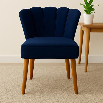 [COMPRÁ 1 Y LLEVÁ 2] Sillón Pétalo de Terciopelo con Patas de Madera + 2 Puffs Pétalo de Regalo