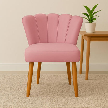 [COMPRÁ 1 Y LLEVÁ 2] Sillón Pétalo de Terciopelo con Patas de Madera + 2 Puffs Pétalo de Regalo